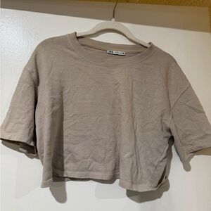Zara Taupe Crop Top